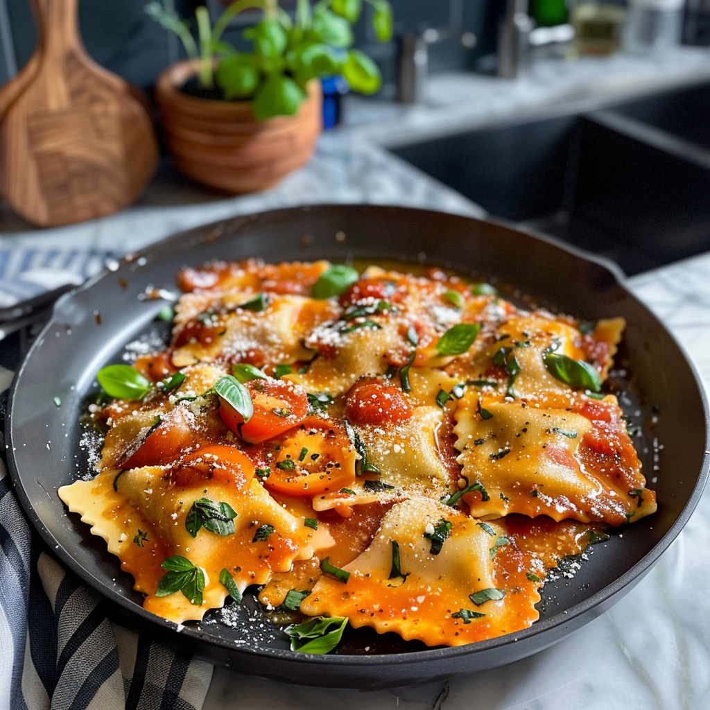 Creamy Tomato Ravioli Dish