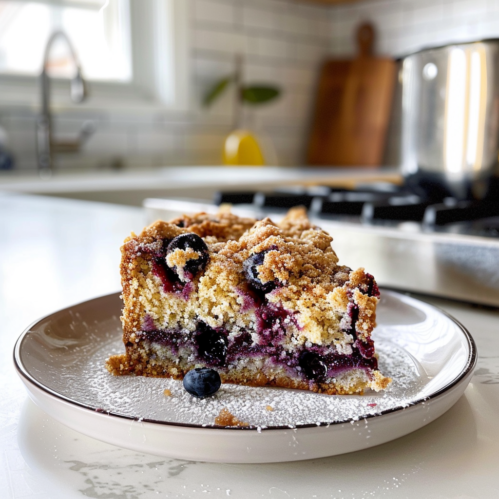 Blueberry Crumb Cake Slice