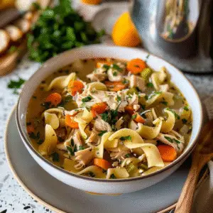 Chicken Noodle Soup in a Cozy Bowl