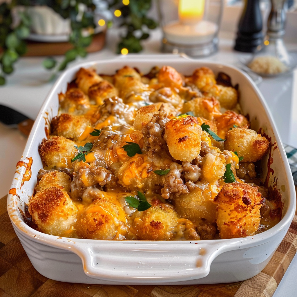 Tater Tot Casserole with Ground Beef