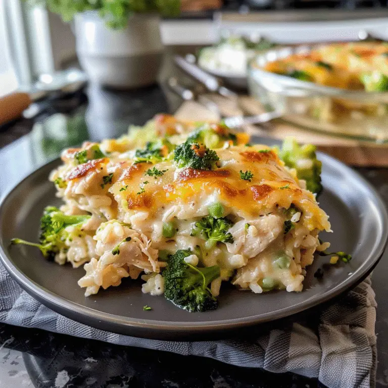 Cheesy Chicken Broccoli Rice Casserole