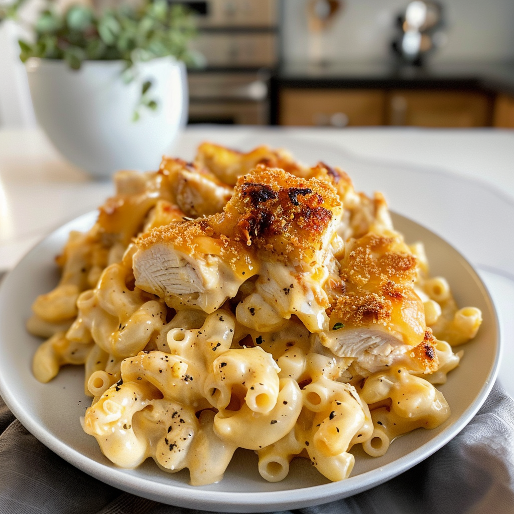 Delicious Chicken Mac and Cheese Dish