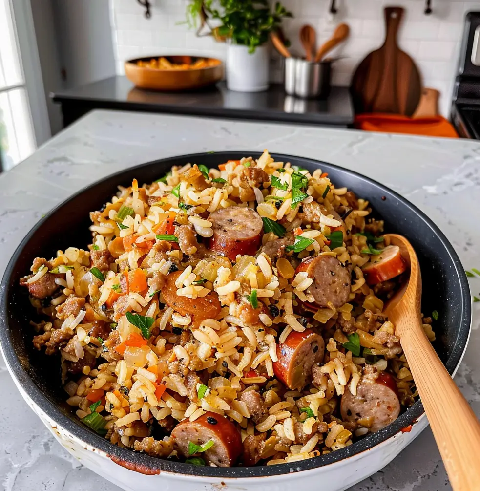 Mouthwatering Dirty Rice with Sausage