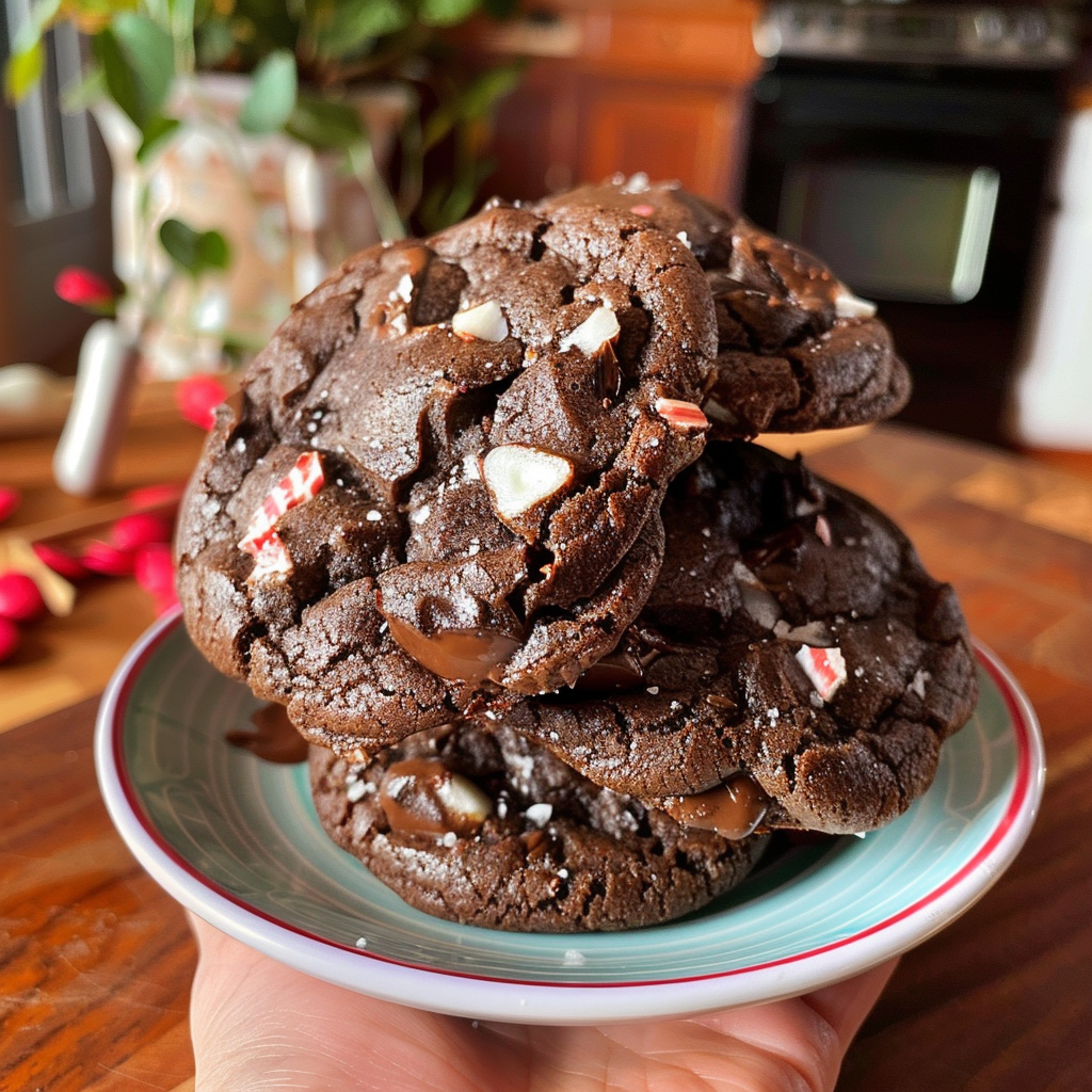 Chewy Chocolate Mint Cookies