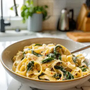 Spinach Artichoke Pasta Dish