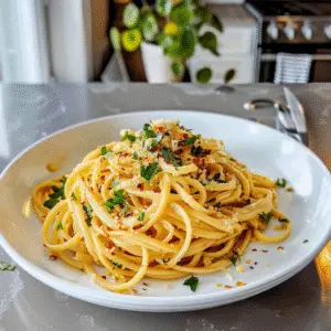 Garlic Noodles Dish