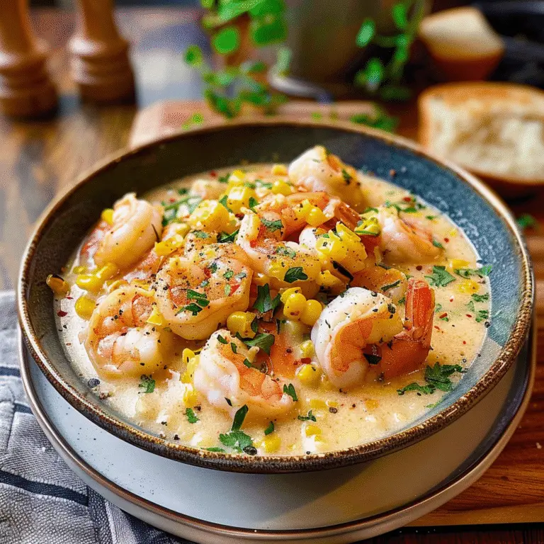 Shrimp and Corn Chowder in a bowl