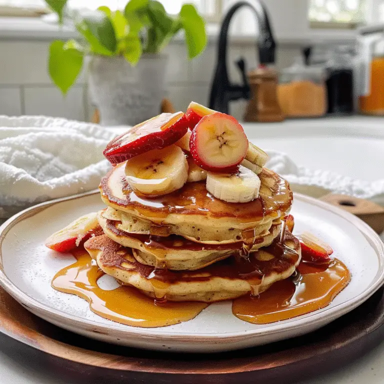 Delicious Banana Pancakes on a Plate