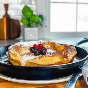 Delicious Dutch Baby Pancake Fresh Out of the Oven