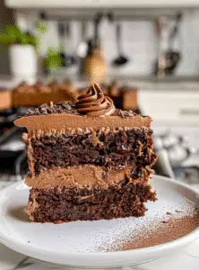Chocolate Mayonnaise Cake Slice