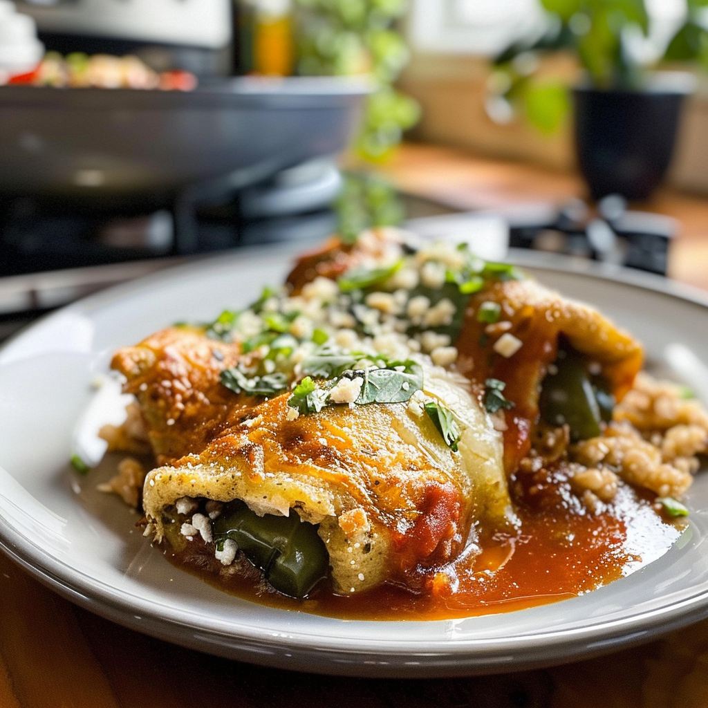 Chiles Rellenos on a Plate