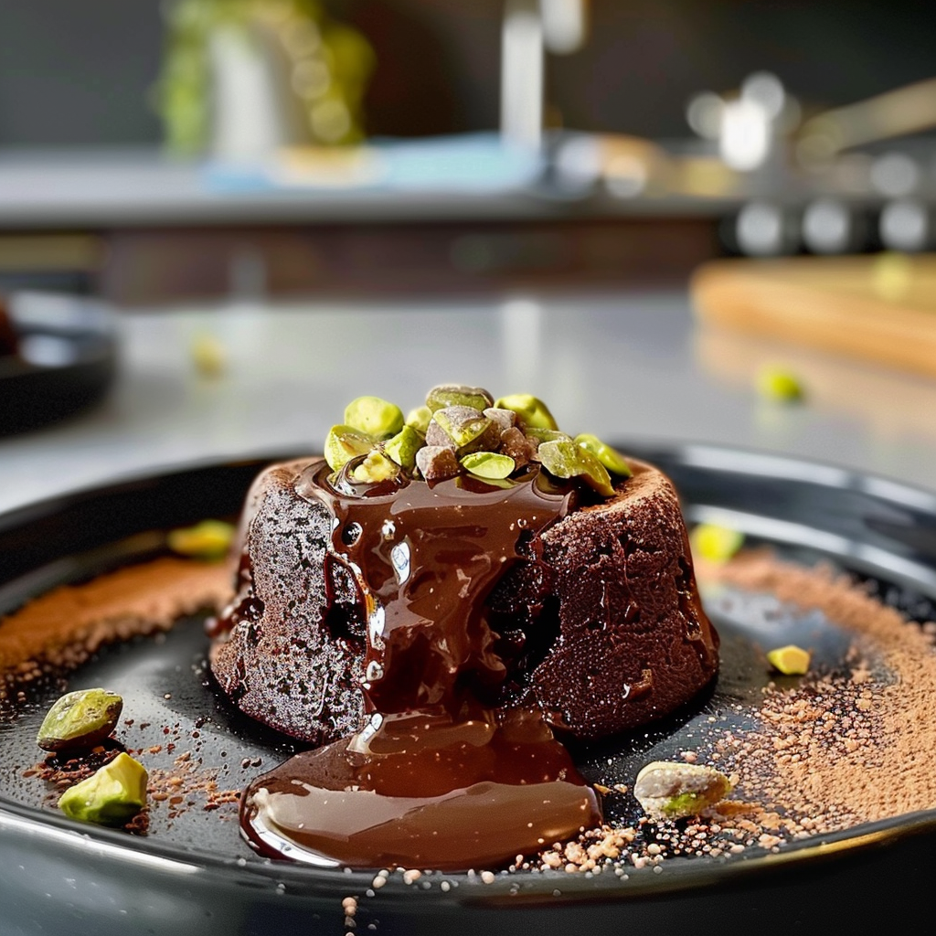 Pistachio Chocolate Lava Cakes