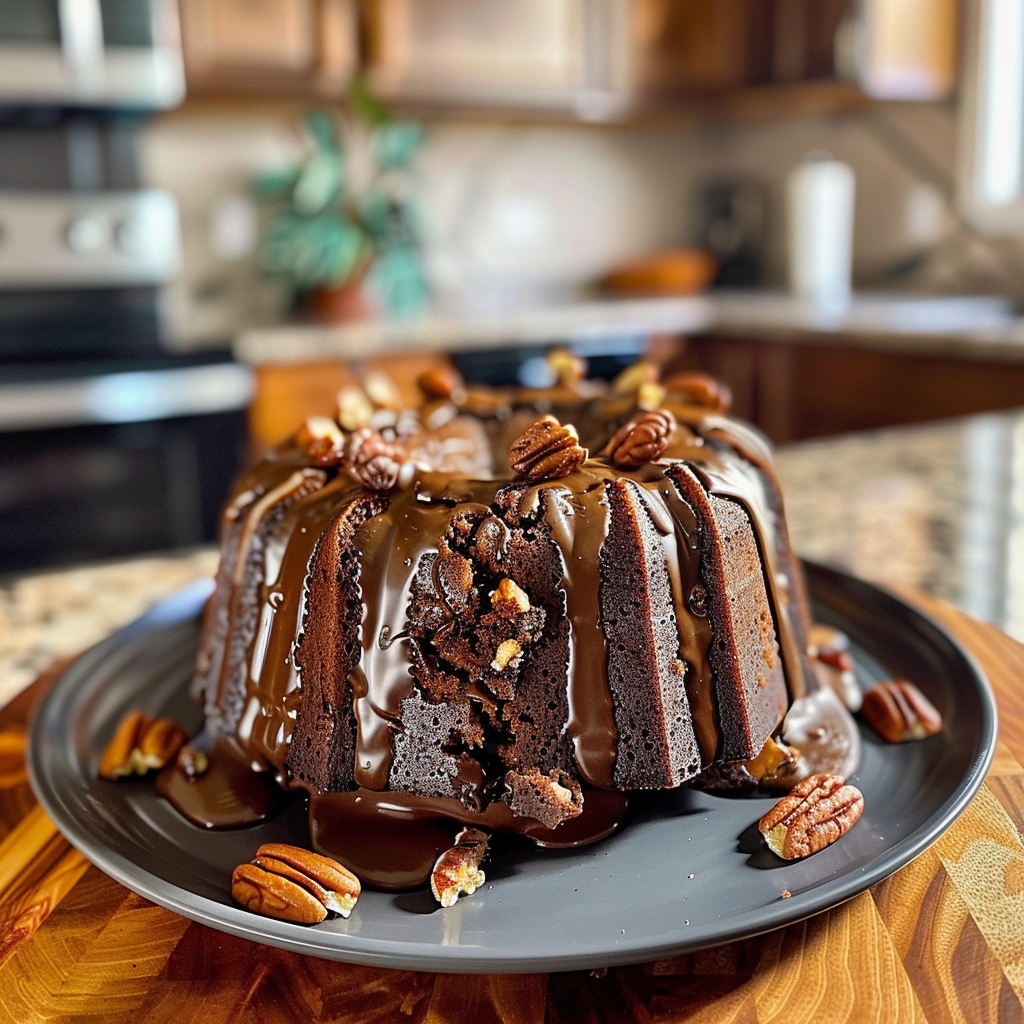 German Chocolate Pecan Pound Cake