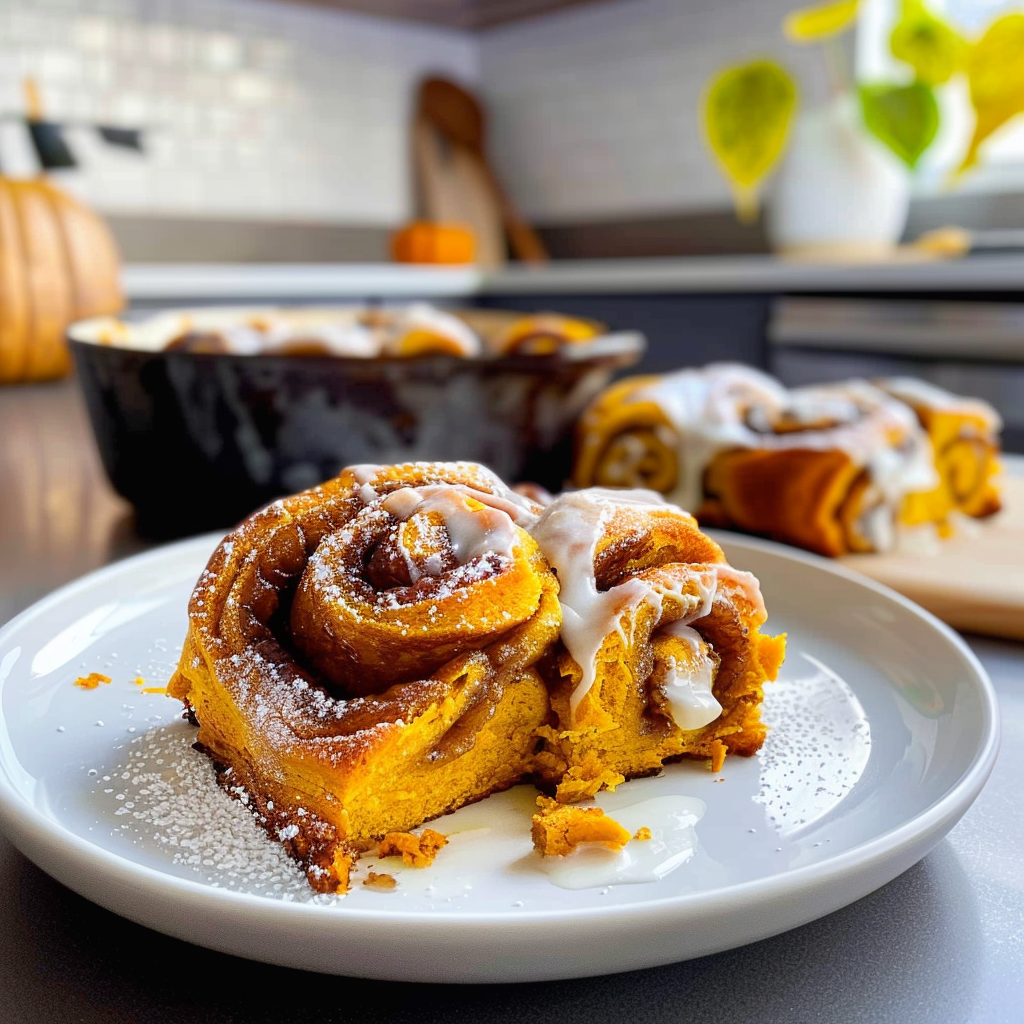 Pumpkin Cinnamon Rolls Freshly Baked