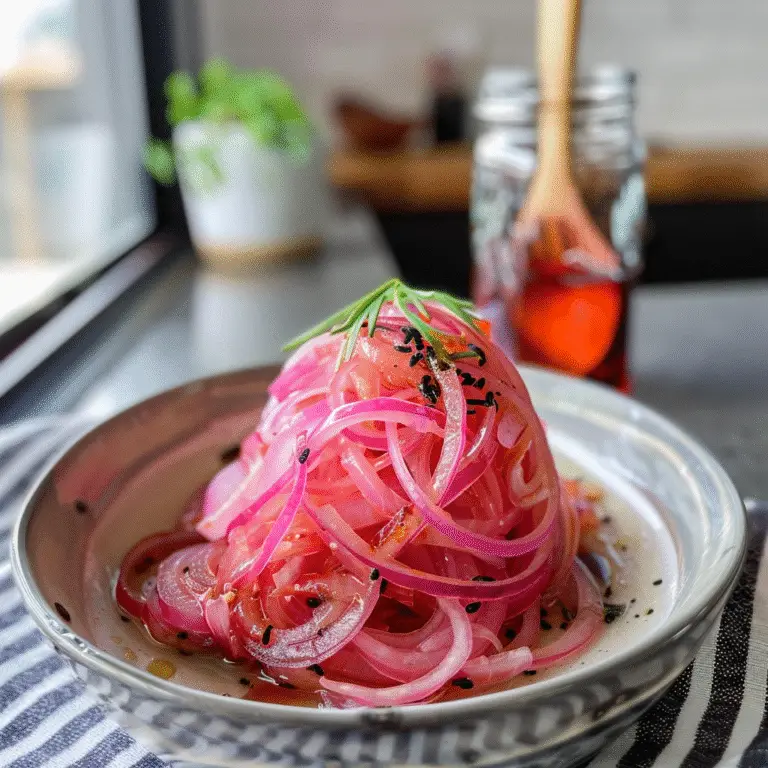 Pickled Red Onions in a Jar