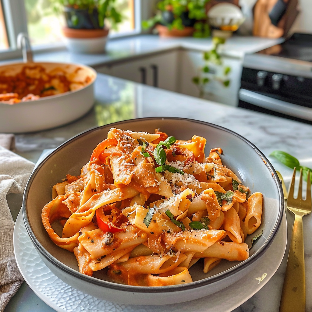 Roasted Red Pepper Pasta Dish