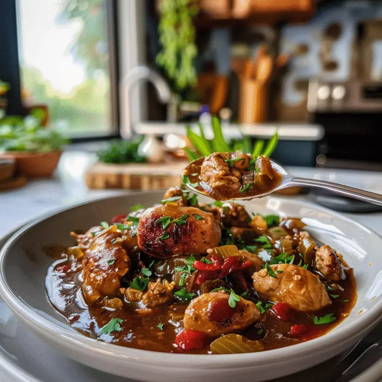 Chicken and Sausage Gumbo Dish