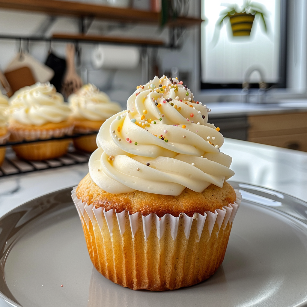 Vanilla Cupcakes Fresh Out of the Oven