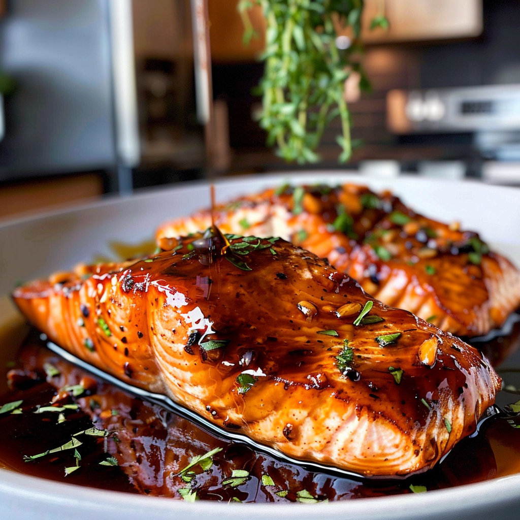 Honey Garlic Salmon on Plate