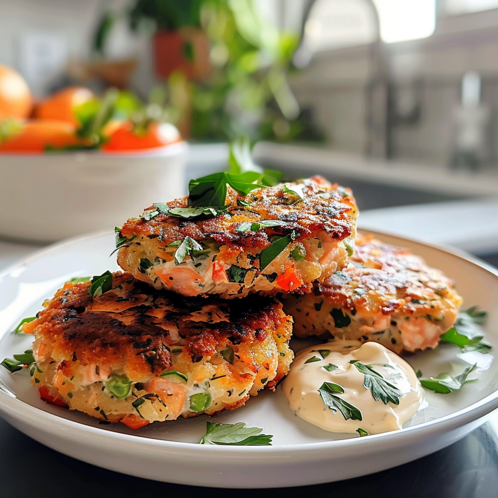 Salmon Cakes on a Plate