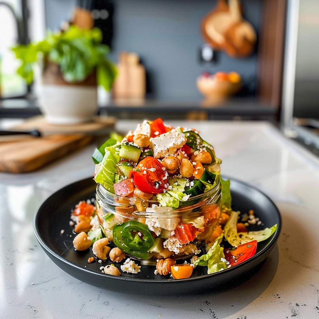 Vibrant Mason Jar Salads Ready to Eat