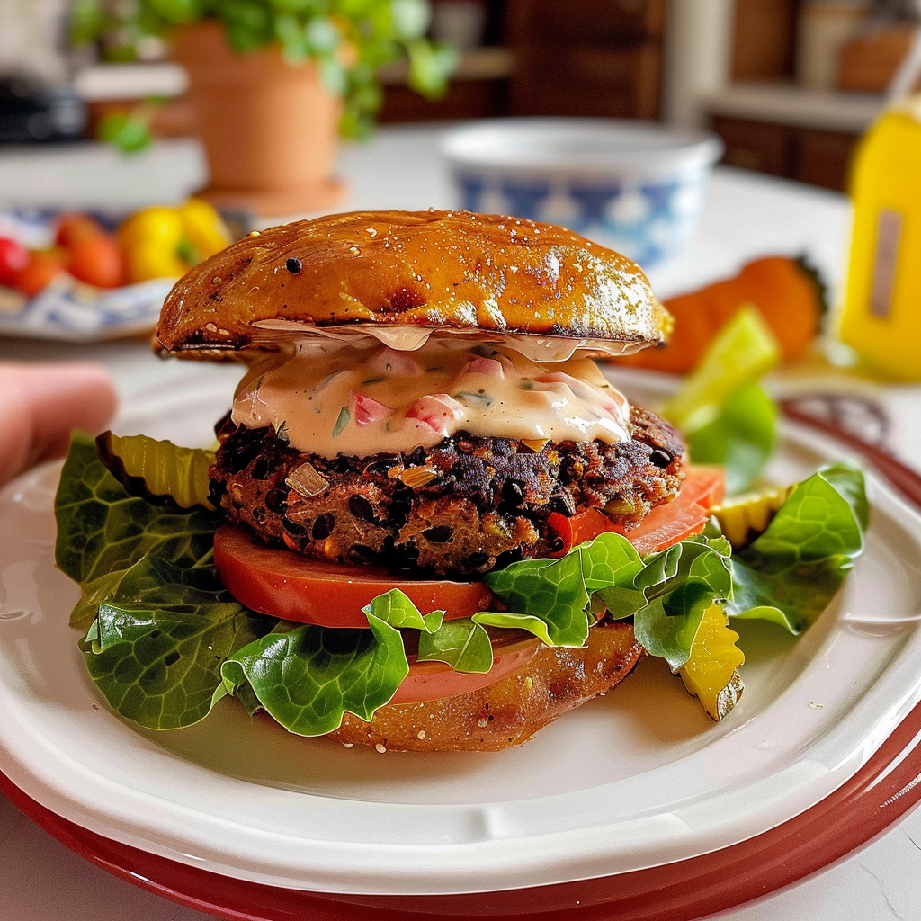 Black Bean Burgers on a Plate