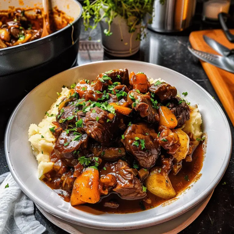 Hearty Guinness Beef Stew in a Bowl