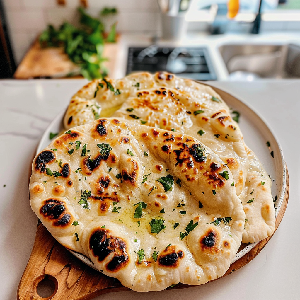Homemade Garlic Naan