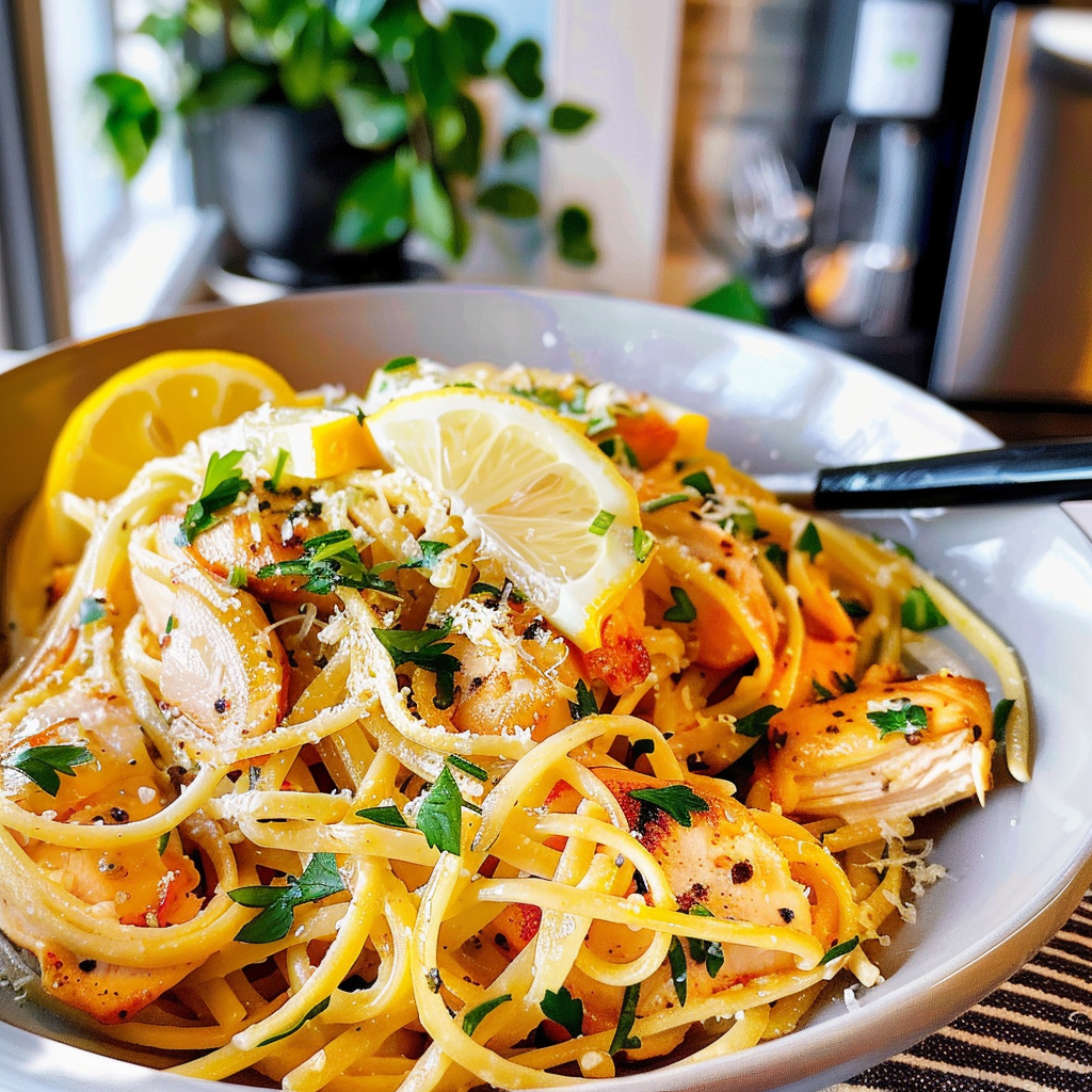 Lemon Garlic Chicken Pasta Dish