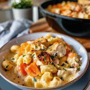 Creamy Chicken Macaroni Cheese Soup