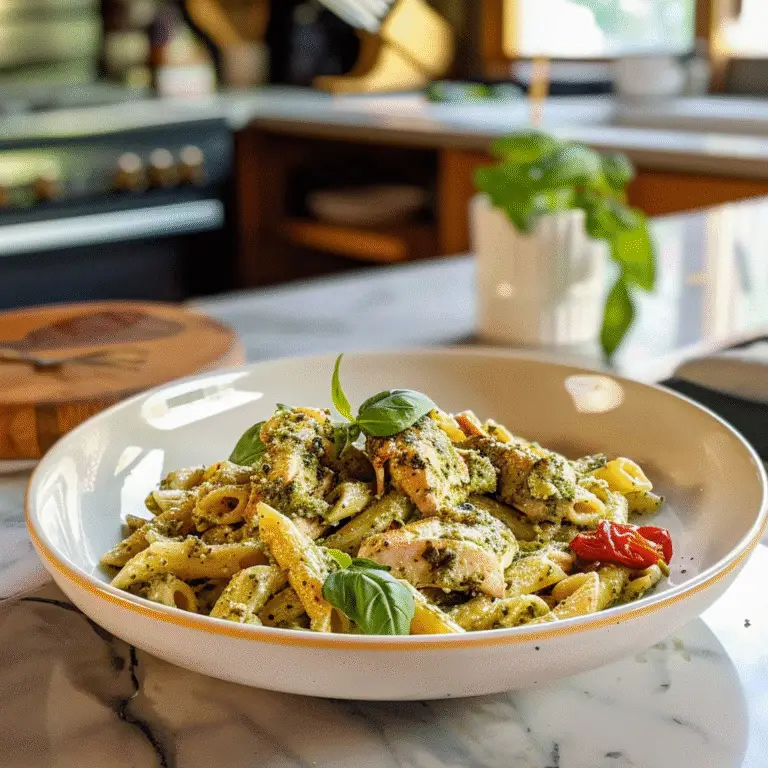 Pesto Chicken Pasta Dish