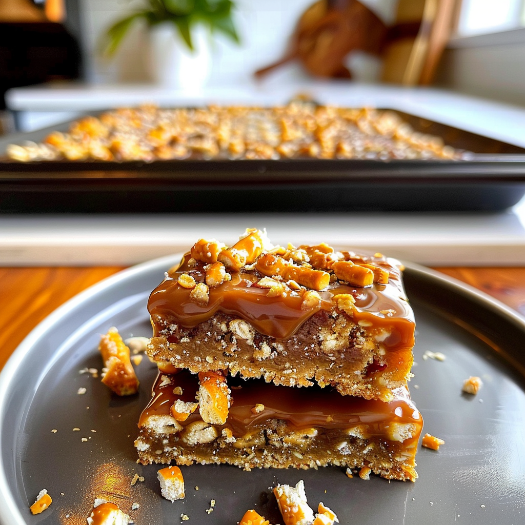 Caramel Pretzel Bars