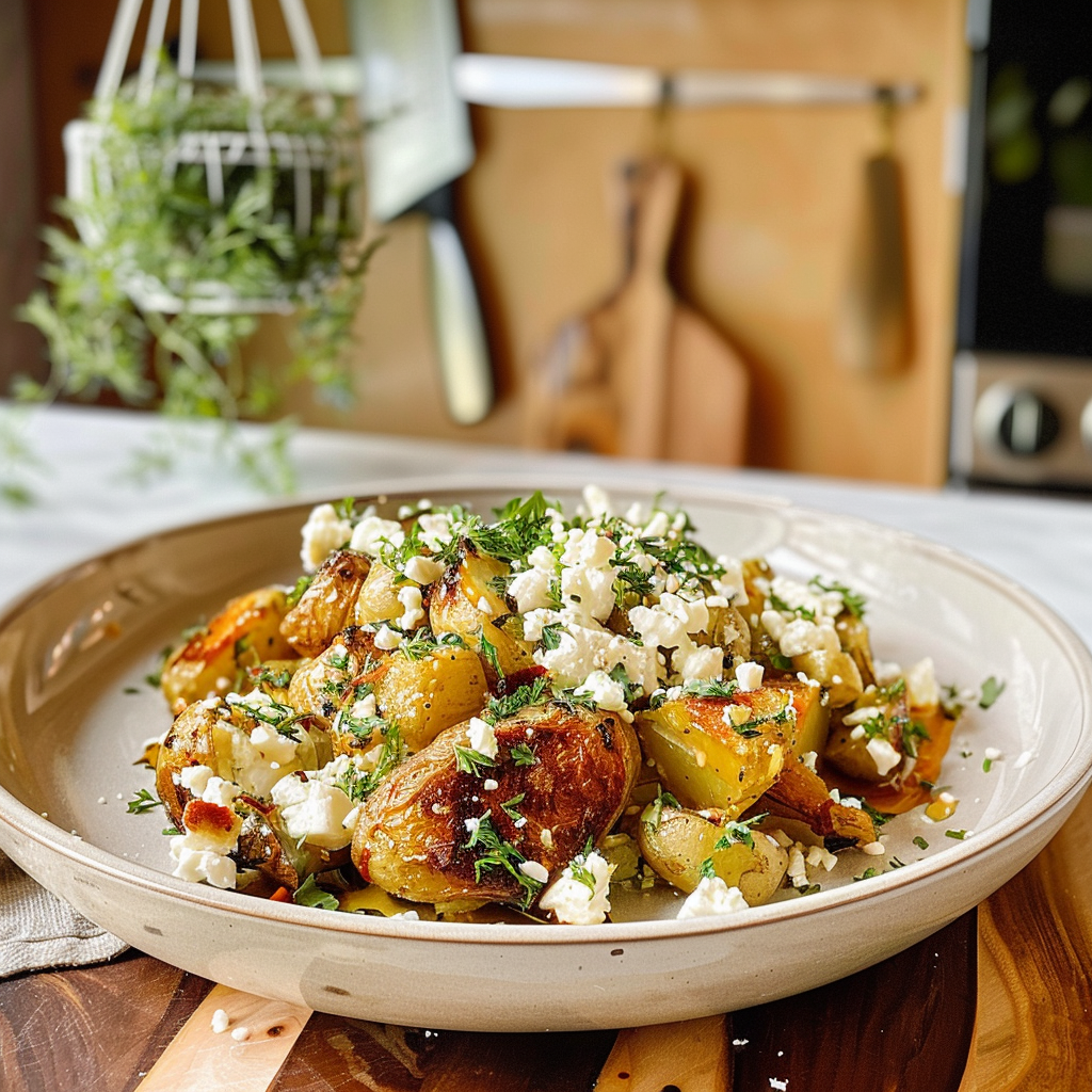 Smashed Potatoes with Feta