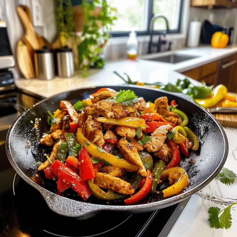 Colorful Chicken Fajitas on a Plate