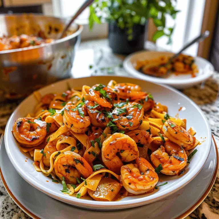 Cajun Shrimp Pasta Ready to Serve