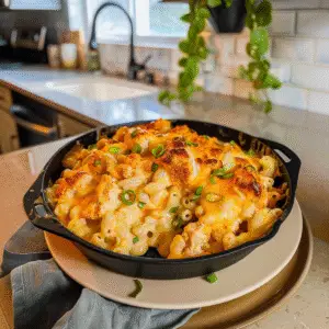 High Protein Buffalo Chicken Mac and Cheese