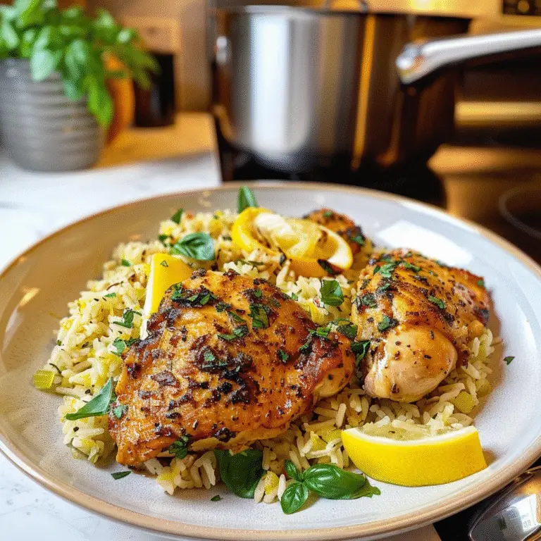 One Pot Lemon Herb Chicken and Rice