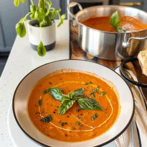 Creamy Roasted Tomato & Basil Soup