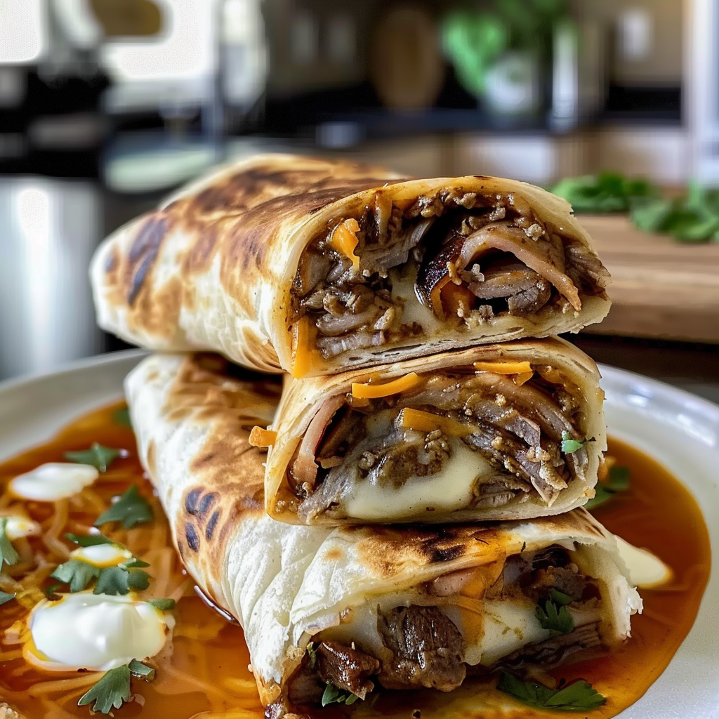 French Dip Tortilla Roll Ups