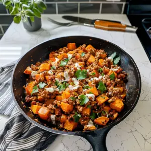 Ground Turkey Sweet Potato Skillet Dish