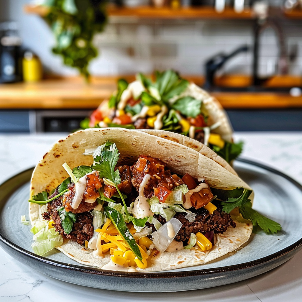 Smash Burger Tacos on a Plate