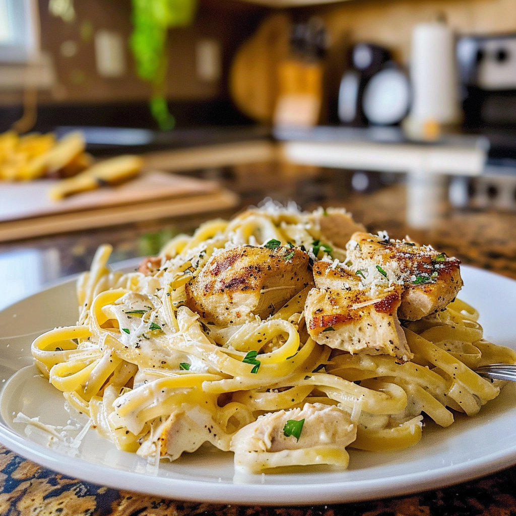 Creamy Garlic Parmesan Chicken Pasta Dish